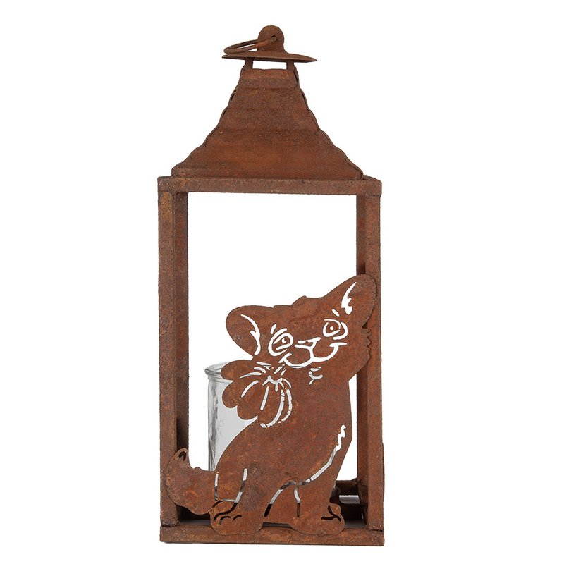 Lantern 15x15x37 cm brown metal