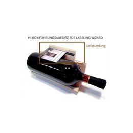 A tall, black bottle holder attachment for large containers, designed for labeling and organizing purposes.