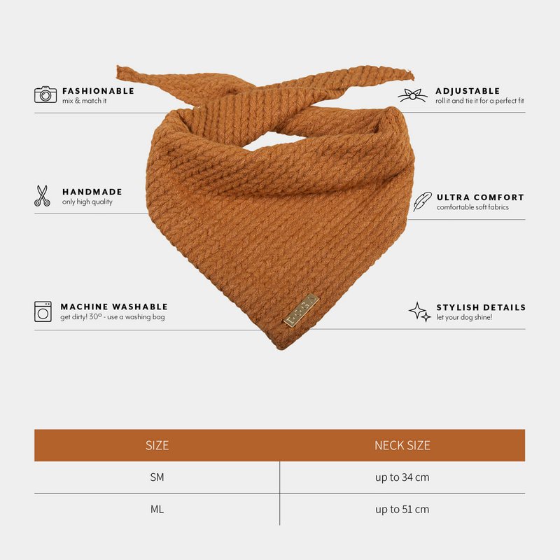 Dog bandana Cably Cognac