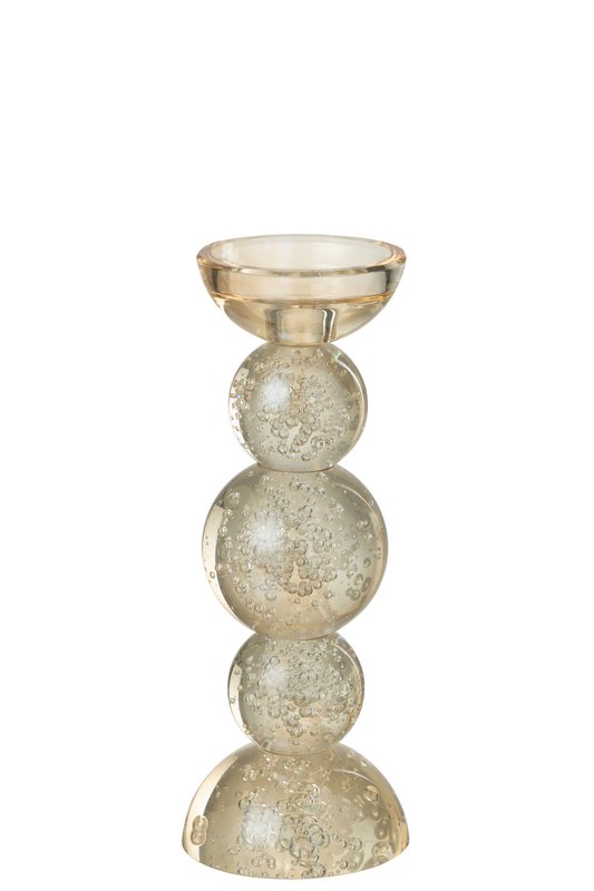 J-Line kaarshouder - glas - champagne - small