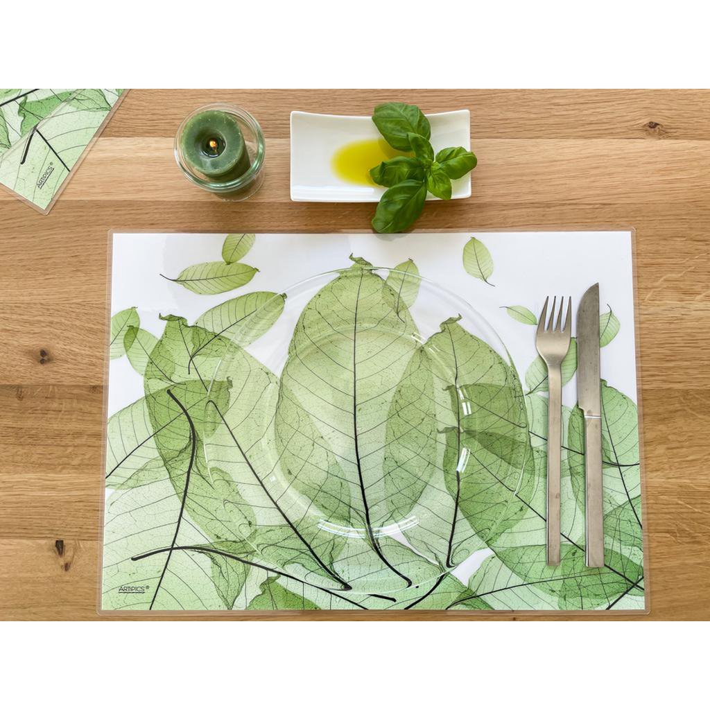 Artipics manteles individuales verde suave manteles individuales plástico lavable 4 piezas cada uno 42 x 30 cm verde pastel decoración de mesa sencilla para la cocina, comedor, invitados, interior, exterior