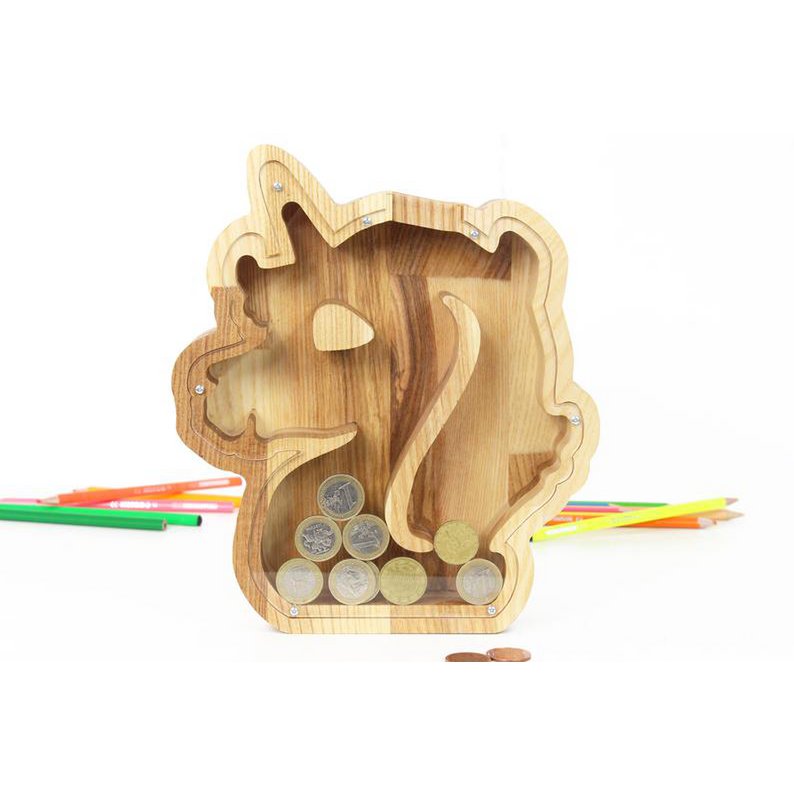 Sparschwein, Holzsparschwein Einhorn