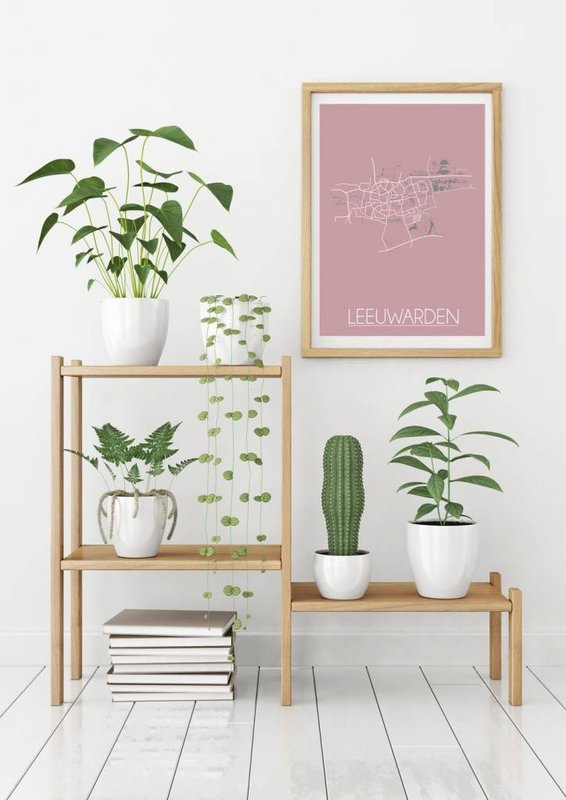 Leeuwarden Map poster Pink