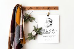 Vintage juleplakat, juleplakat Milk and cookies Co. Retro juleplakat