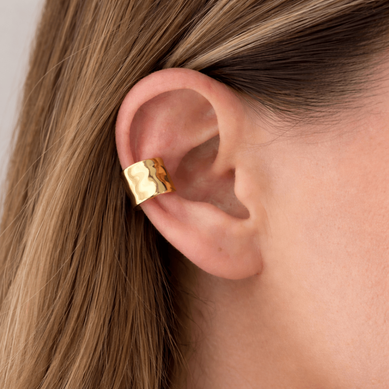Hammered Shine – Ear Cuff Martellato Oro