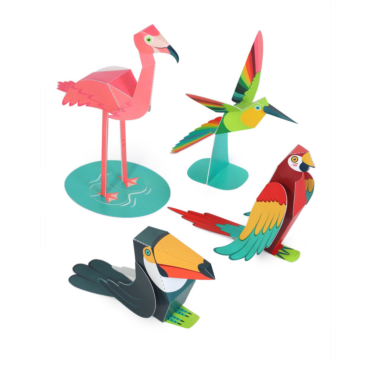 Tropical Birds Paper Toys