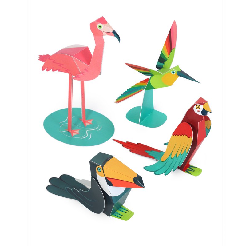 Tropical Birds Paper Toys