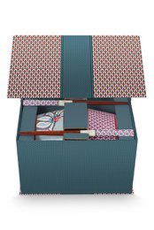 Giftset Bowls 15cm & Chopsticks Oriental Flower Festival Blue