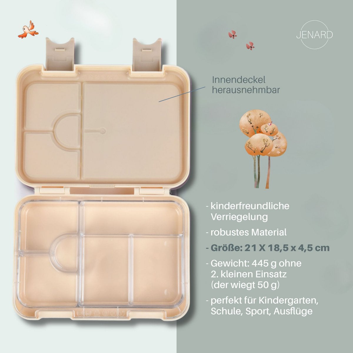 Children's Lunch Box Forest Animals Cream – Bento Box | JENARD®