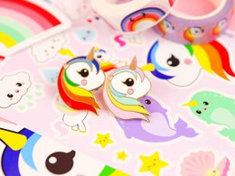 Pin Unicorn regnbue pastel