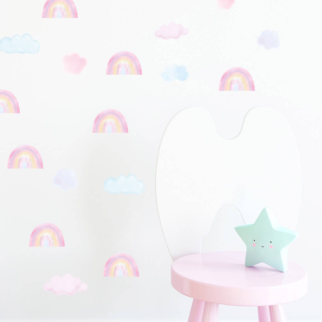 Wandaufkleber | Mini-Regenbogen rosa