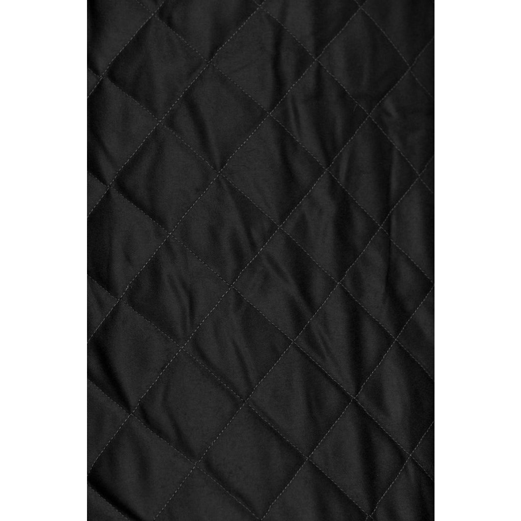 Faux-Fur throw Perth lining in wool-cachemire melange Noir