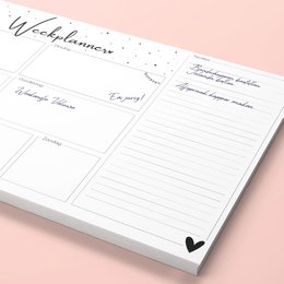 Weekplanner A4 - Planner - Dagplanner - Deskplanner - Familieplanner - Gezinsplanner - Planner Organizer - - Stippen - Afscheurbaar - 50 vel