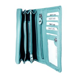 Leder-Damengeldbörse RFID - Leder-Damengeldbörse - Mundharmonika-Modell