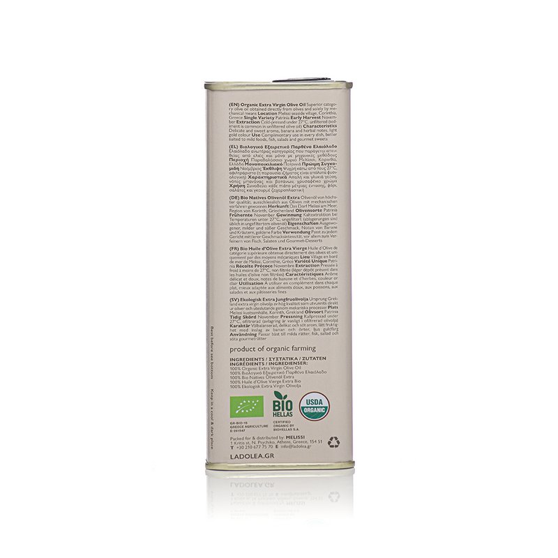 Bio-Olivenöl extra vergine, zart - Sorte Patrinia, 500-ml-Dose