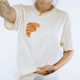 T-shirt Croissant Pasticceria - COTONE ORGANICO Simpatico regalo per maglietta croissant