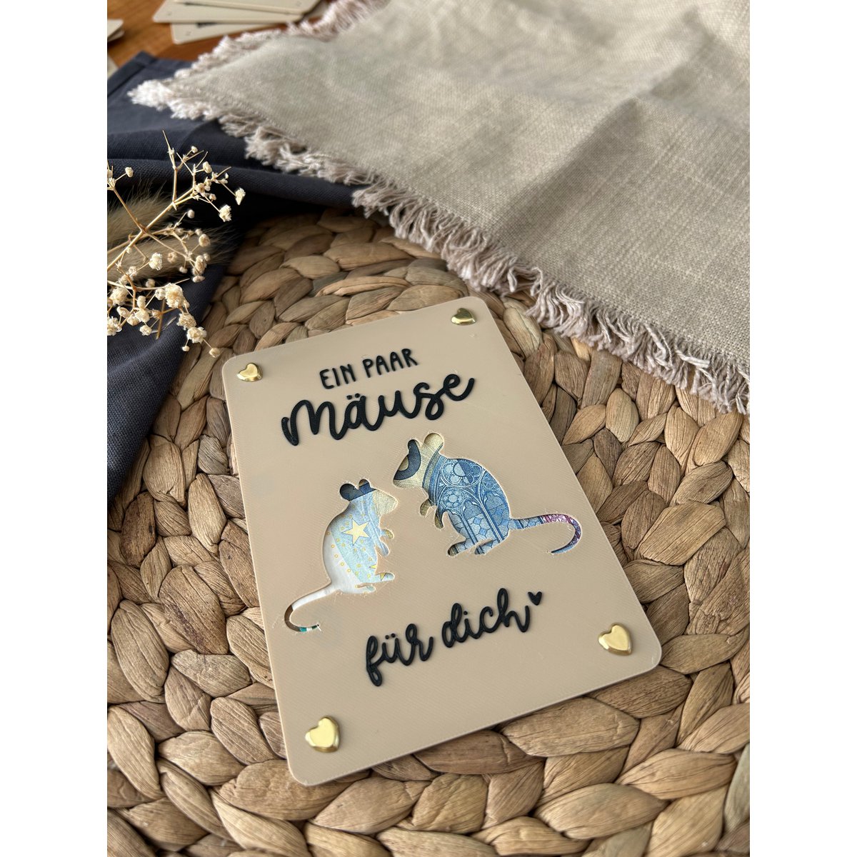 Money gift card - creative packaging for money gifts - financial injection, thank you & gift idea Thank you mice