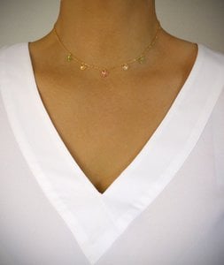 18K gold plated butterfly choker necklace