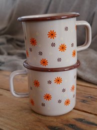 Mug émaillé je t'aime beige
