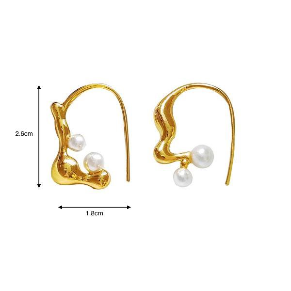 Asymmetrical Molten Pearl Earrings