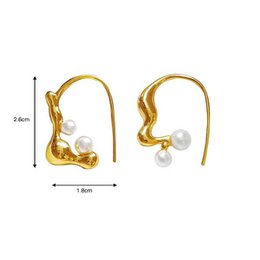 Asymmetrical Molten Pearl Earrings