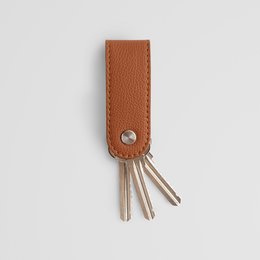 Minimalistische bruine lederen sleutelorganizer