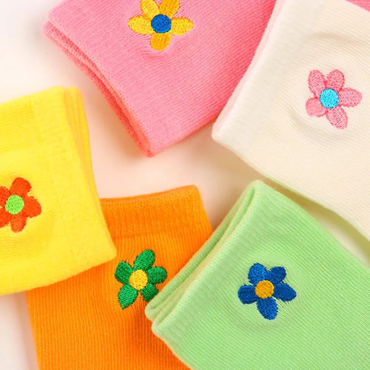 Pack of 5 Flower I Baby and Child High Socks