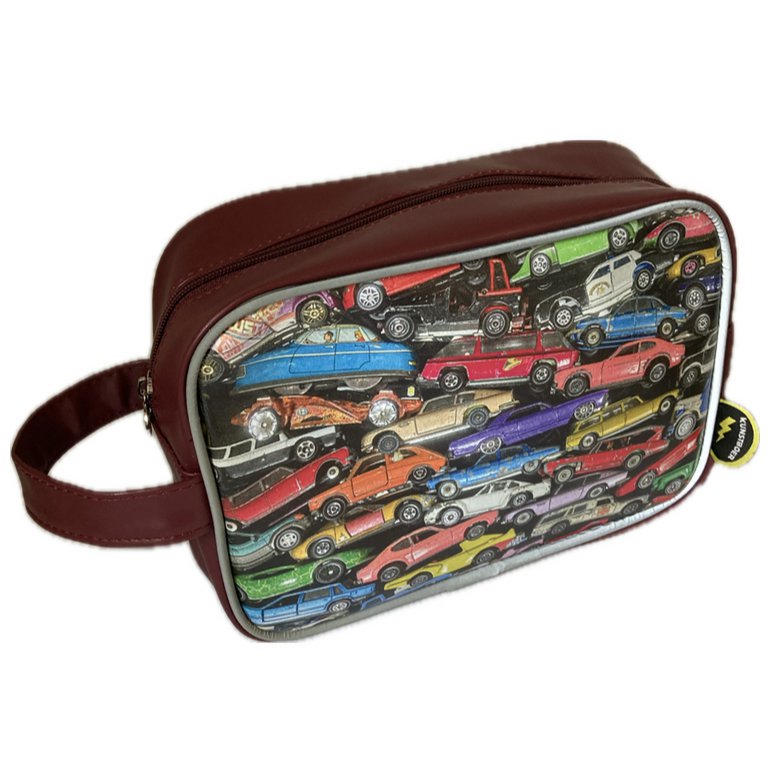 Toiletry bag vintage toy cars