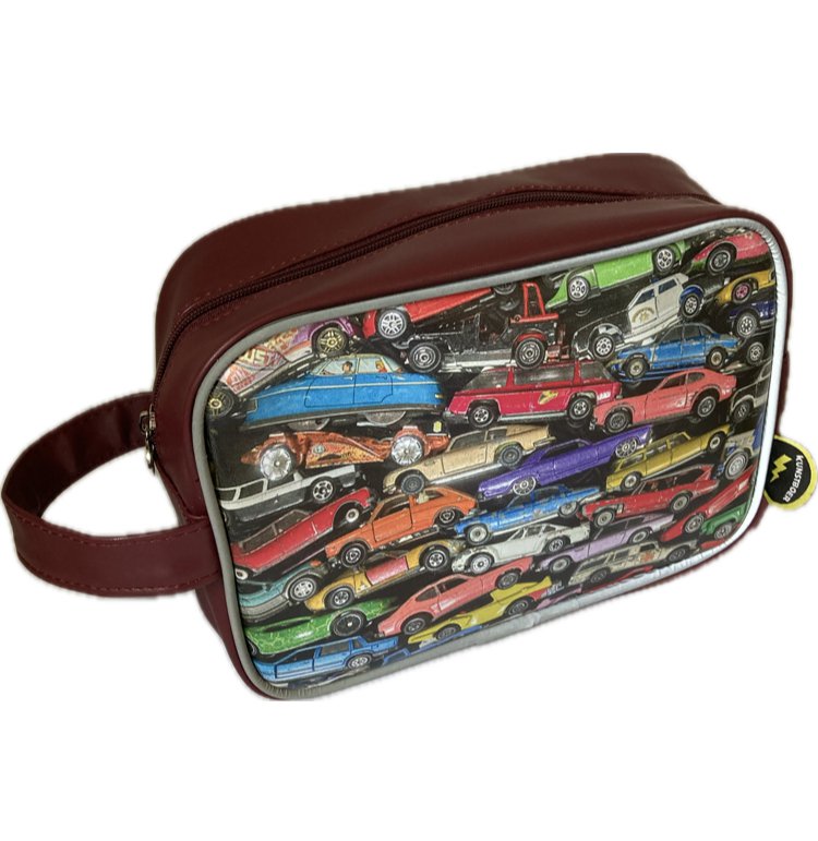 Toiletry bag vintage toy cars