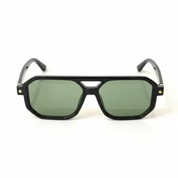 Black unisex sunglasses with green, red, or orange tinted lenses, rectangular shape, kids eyewear
