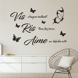 Lebe jeden Moment Wand Zitat