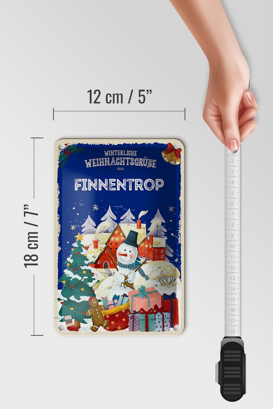 Targa in metallo auguri di Natale Decorazione regalo FINNENTROP 12x18 cm