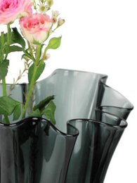 Vase glass wavy smoke gray table vase glass vase 21 x 21 x 30 cm