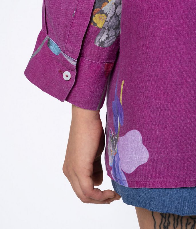 Linnen overhemd Fashionista Magenta