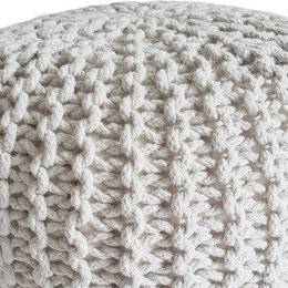 Knitted stool pouf Ø 45 H 30 cm cm seat pouf knitted floor cushion