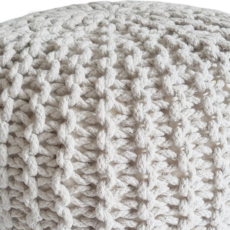 Knitted stool pouf Ø 45 H 30 cm cm seat pouf knitted floor cushion