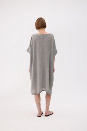 IKIKIZ Crinkle-Kleid aus Baumwolle und Leinen