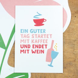 Postcard "A good day" made of recycled paper