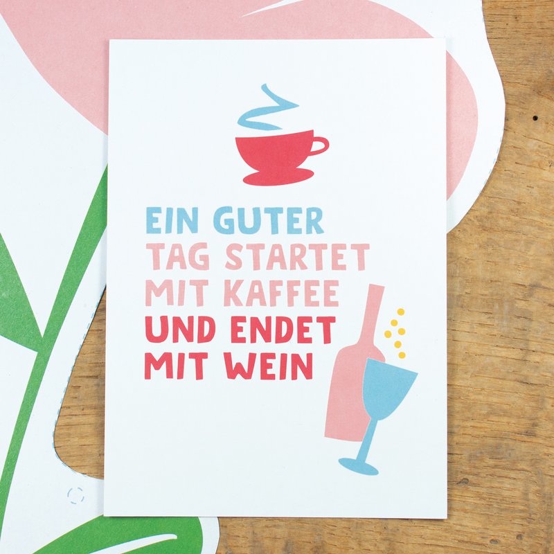 Postcard "A good day" made of recycled paper