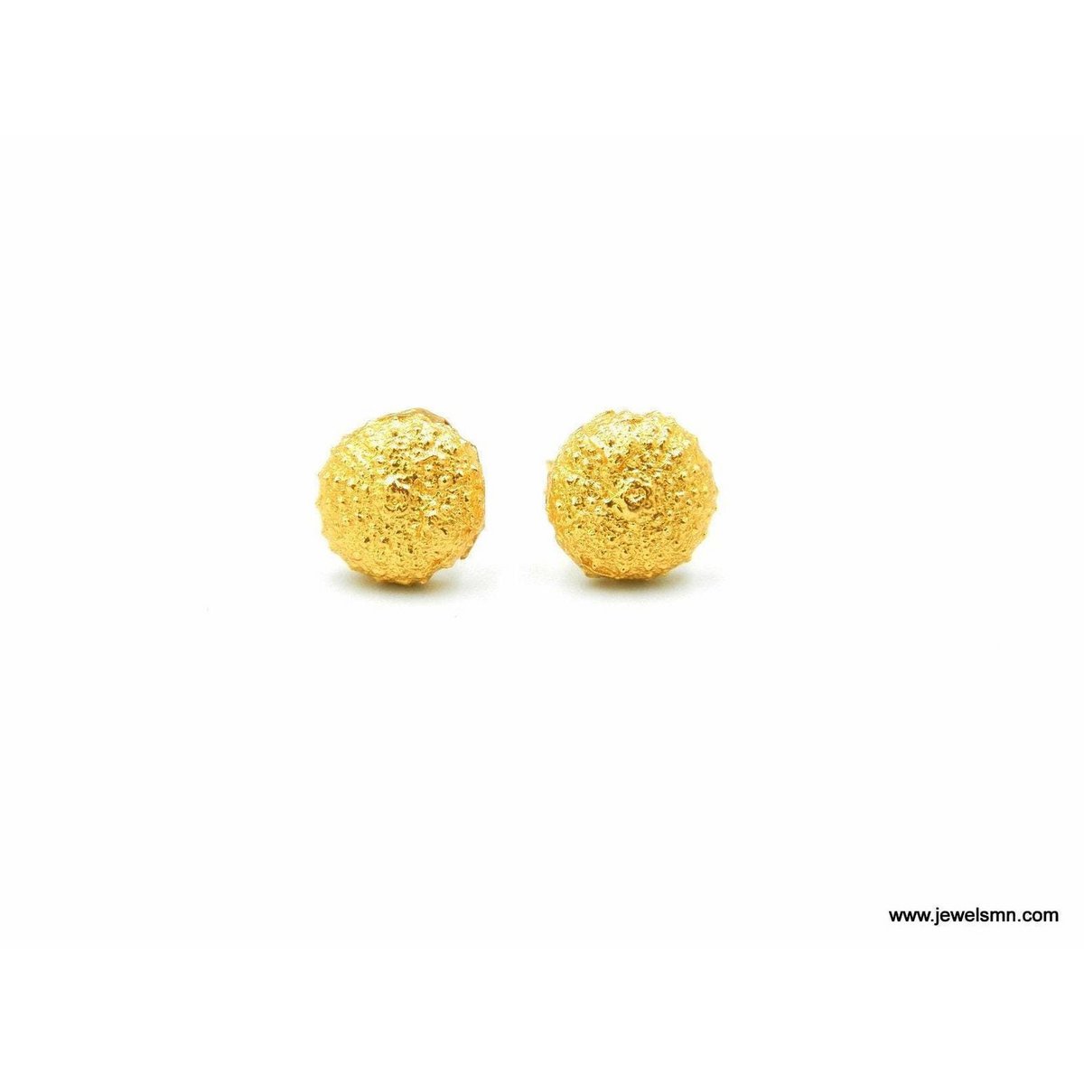 Gold Urchin Earrings, Handmade Sea Jewelry, Organic Beach Studs, Gift for Health and Longevity, Eco Sustainable Sterling Silver 925