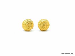Gold Urchin Earrings, Handmade Sea Jewelry, Organic Beach Studs, Gift for Health and Longevity, Eco Sustainable Sterling Silver 925