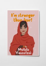 Malala Yousafzai - Kunsttryk til børneværelset (A4)