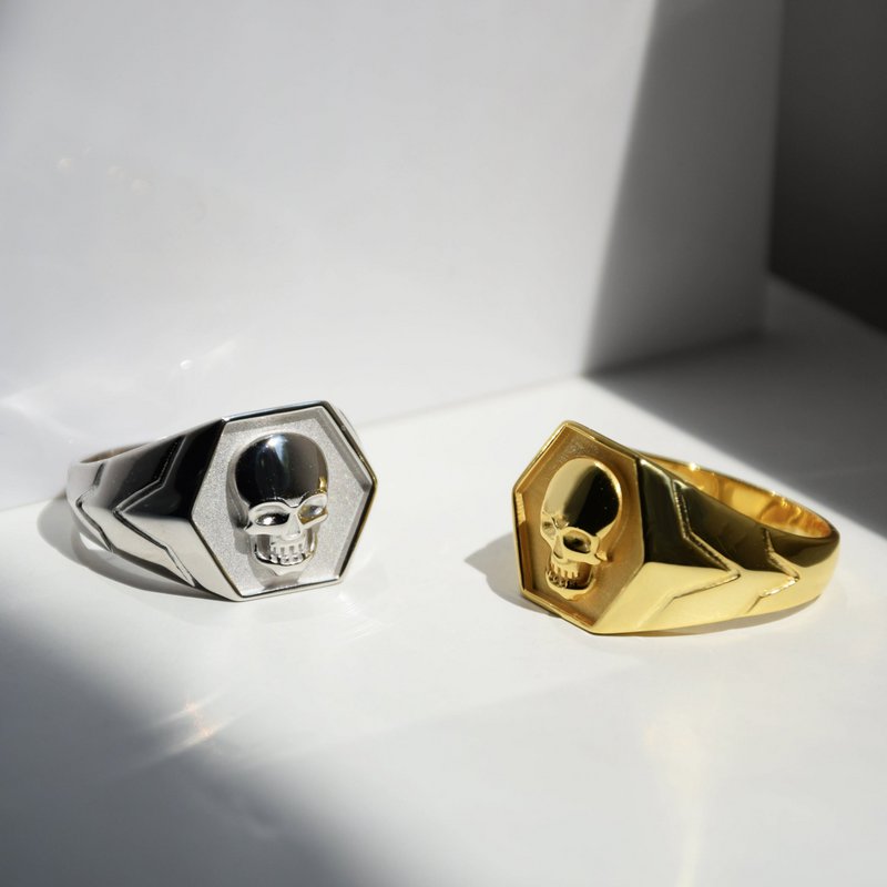 Ring SKULLE BAD BOY | 925 sølv | forgyldt