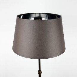 Lampenkap stof donkergrijs/binnenkant zilveren kap 25/20/15 cm