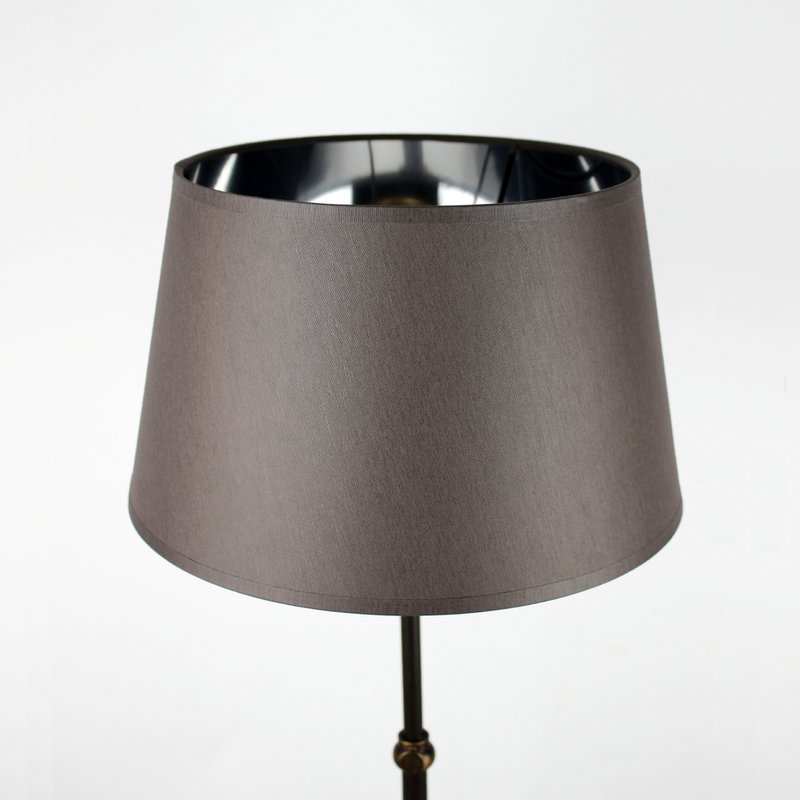 Lampenkap stof donkergrijs/binnenkant zilveren kap 25/20/15 cm