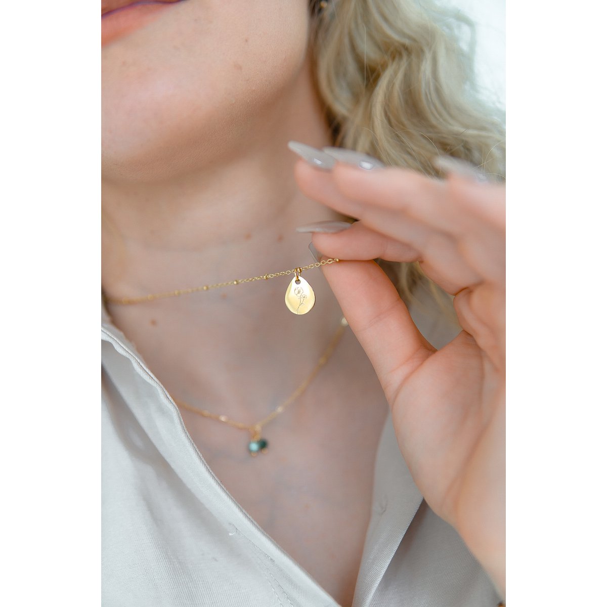 Birth Flower Necklace - Gold (can be ordered per month)