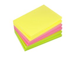 Info notes 125x75mm ass. kleuren pak 6 blok geel, rose, groen