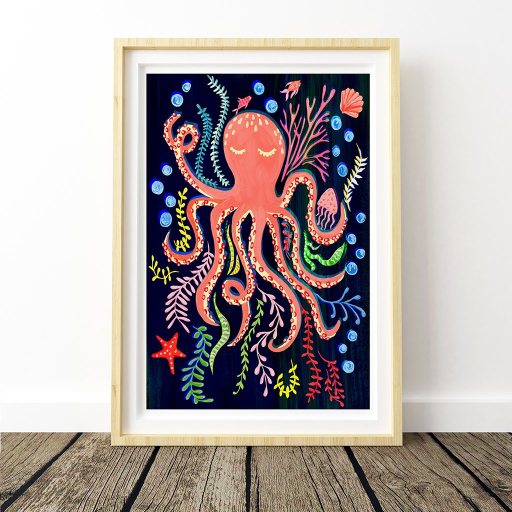 Octopus Nursery Print