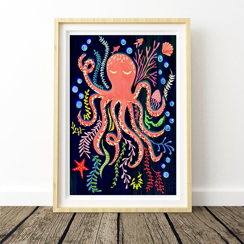 Octopus Nursery Print