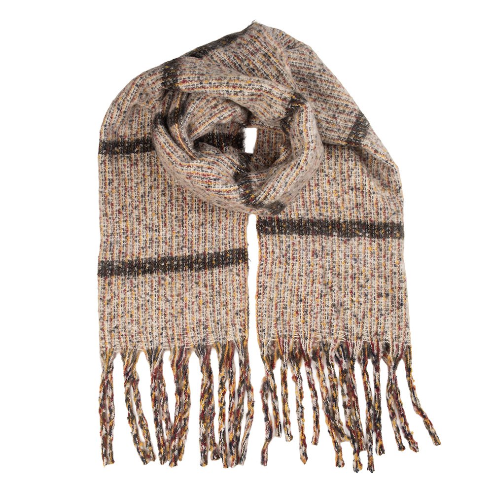 Winter Scarf Ladies 50x210 cm Beige Textile